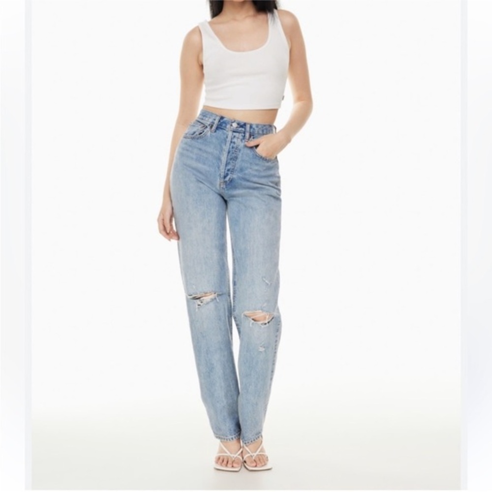 Aritzia Denim Forum The Joni High Rise Loose Blue Jean Size 24 Organic Cotton